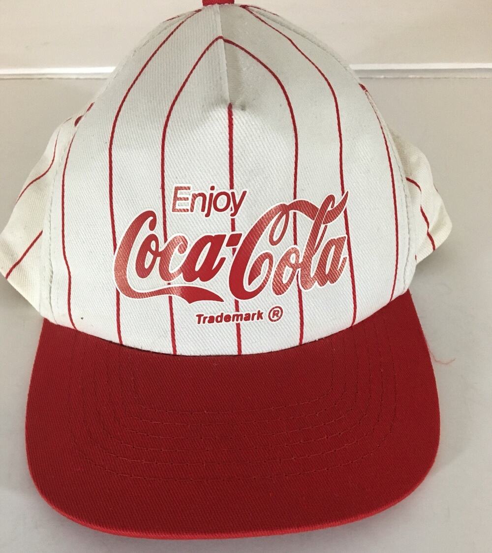 Coca-Cola Hat Cap KC Enjoy Trademark Vintage Adjustable Snapback Red Baseball